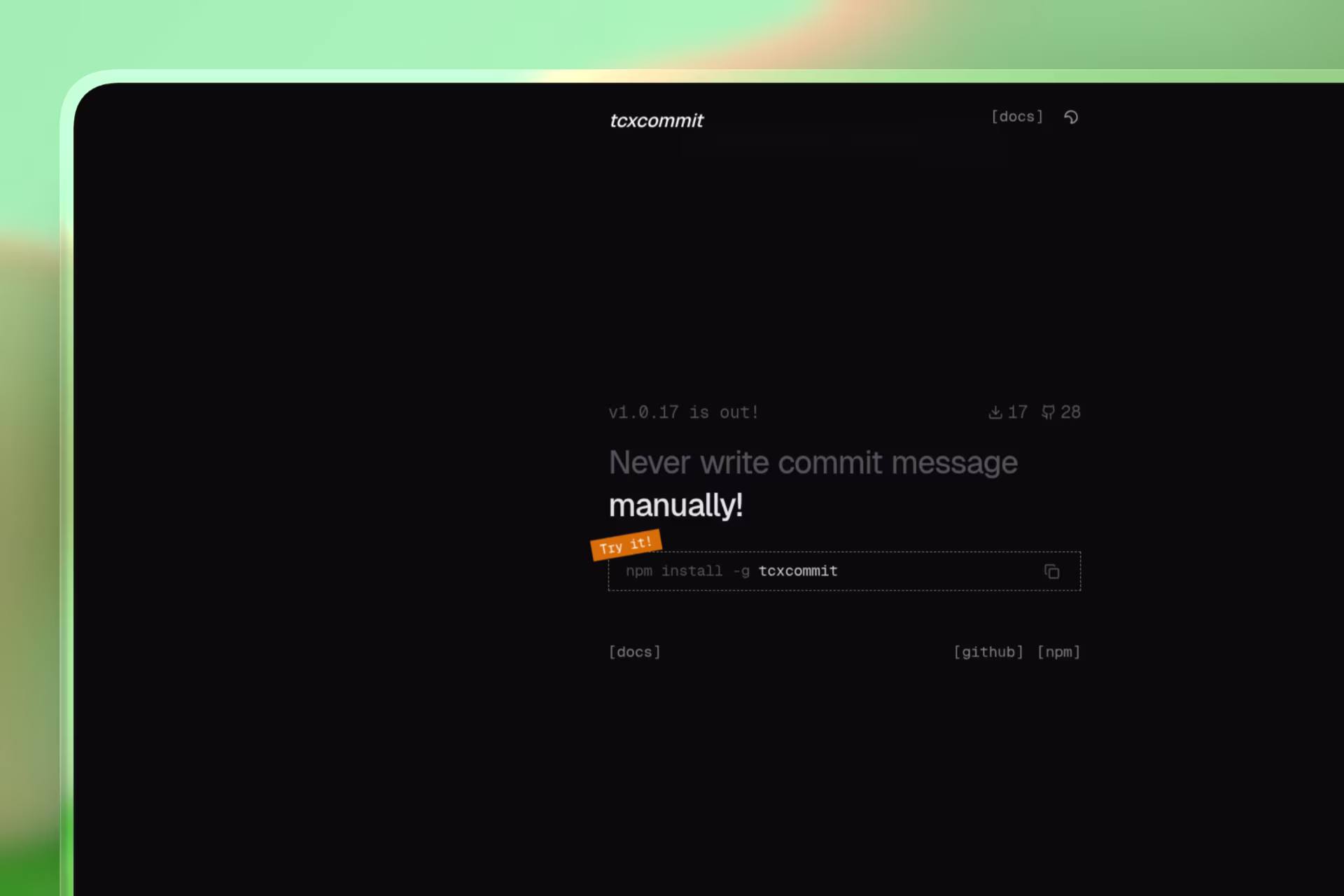 tcxcommit - AI Git Commit Message Generator